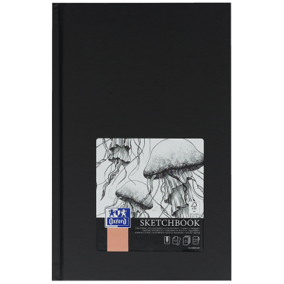 OXFORD Carnet de dessin - A5 - 96 feuilles - 100g - Couverture rigide en noir - 400152622_1100_1709211744