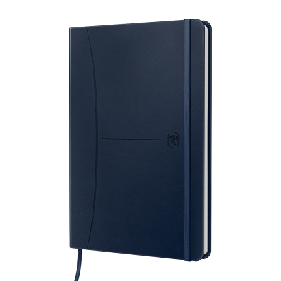 OXFORD Notizbuch Office Signature - A5 - kariert 5mm - 80 Blatt - gebundenes Notizbuch - Oberfläche mit soft Feel-Effekt - Hardcover-Einband - blau - 400154944_1300_1686142186