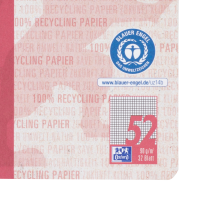 Oxford Recycling Oktavheft - A6 - Lineatur 52 (kariert) - 32 Blatt - 90 g/m² OPTIK PAPER® 100% recycled - geheftet - dunkelrot - 400159443_1100_1686159610 - Oxford Recycling Oktavheft - A6 - Lineatur 52 (kariert) - 32 Blatt - 90 g/m² OPTIK PAPER® 100% recycled - geheftet - dunkelrot - 400159443_1504_1686170064 - Oxford Recycling Oktavheft - A6 - Lineatur 52 (kariert) - 32 Blatt - 90 g/m² OPTIK PAPER® 100% recycled - geheftet - dunkelrot - 400159443_1503_1686170072 - Oxford Recycling Oktavheft - A6 - Lineatur 52 (kariert) - 32 Blatt - 90 g/m² OPTIK PAPER® 100% recycled - geheftet - dunkelrot - 400159443_3100_1686170071 - Oxford Recycling Oktavheft - A6 - Lineatur 52 (kariert) - 32 Blatt - 90 g/m² OPTIK PAPER® 100% recycled - geheftet - dunkelrot - 400159443_1600_1686170081 - Oxford Recycling Oktavheft - A6 - Lineatur 52 (kariert) - 32 Blatt - 90 g/m² OPTIK PAPER® 100% recycled - geheftet - dunkelrot - 400159443_1502_1686170089 - Oxford Recycling Oktavheft - A6 - Lineatur 52 (kariert) - 32 Blatt - 90 g/m² OPTIK PAPER® 100% recycled - geheftet - dunkelrot - 400159443_1500_1686170103 - Oxford Recycling Oktavheft - A6 - Lineatur 52 (kariert) - 32 Blatt - 90 g/m² OPTIK PAPER® 100% recycled - geheftet - dunkelrot - 400159443_2500_1686170100 - Oxford Recycling Oktavheft - A6 - Lineatur 52 (kariert) - 32 Blatt - 90 g/m² OPTIK PAPER® 100% recycled - geheftet - dunkelrot - 400159443_2300_1686170126