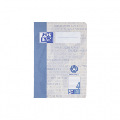 Oxford Recycling Schulheft - A5 - Lineatur 4 - 16 Blatt -  90 g/m² OPTIK PAPER® 100% recycled - geheftet - blau - 400159457_1100_1652261502