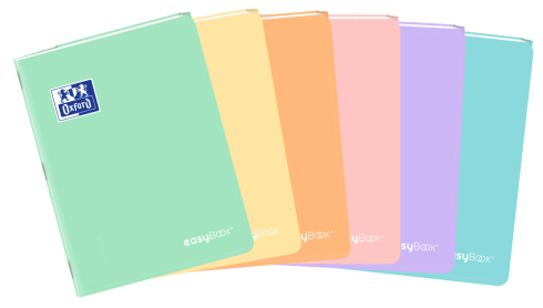 OXFORD EASYBOOK PASTEL ZESZYT - A5 - KRATKA 5x5 mm z marginesem - okładka z polipropylenu - zszywki - 60 kartek - miks kolorów - 400161235_1200_1664529197