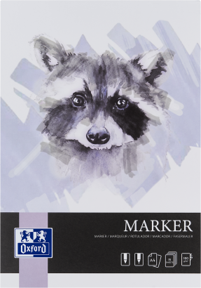 OXFORD Art Markerblock - A4 - Softcover Einband aus Karton - verleimt - weiss - 15 Blatt - Markers - 400166104_1100_1690277585