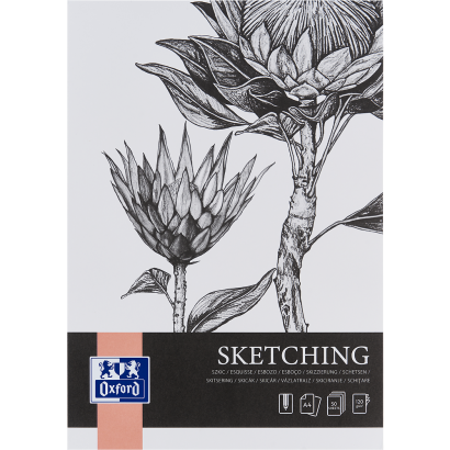 OXFORD Art Skizzenblock - A4 - Softcover Einband aus Karton - verleimt - weiss - 50 Blatt - Skizzen - 400166109_1100_1709211690