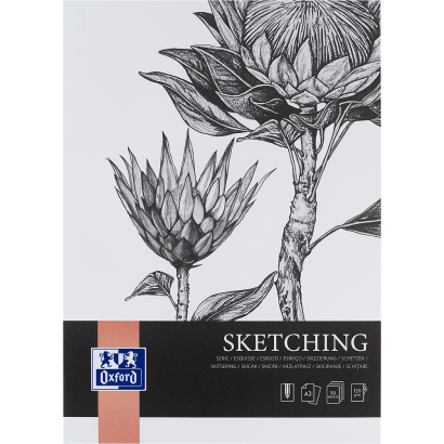 OXFORD Art Skizzenblock - A3 - Softcover Einband aus Karton - verleimt - weiss - 50 Blatt - Skizzen - 400166120_1100_1709211692
