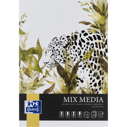 OXFORD bloc mixed media - A4 - couverture souple - collé - blanc - 25 feuilles - mixmedia - 400166123_1100_1709211697