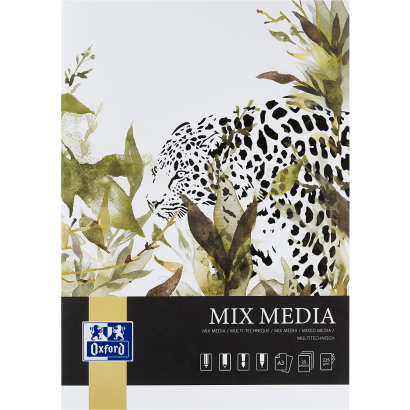 OXFORD Art Mixed Media Block - A3 - Softcover Einband aus Karton - verleimt - weiss - 25 Blatt - Mixmedia - 400166124_1100_1709211701