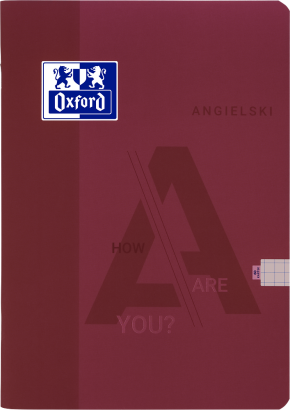 OXFORD ZESZYT PRZEDMIOTOWY JĘZYK ANGIELSKI - A5 - miękka okładka soft touch - kratka z marginesem - 60 kartek - bordowy - 400175613_1100_1689255308