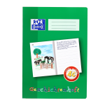 Oxford Lernsysteme Geschichtenheft - A4 - Lineatur 4G - 16 Blatt -  OPTIK PAPER® - linke Seite zur freien Gestaltung -rechte Seite zum Schreiben - geheftet - Grün - 100050098_1100_1686093856
