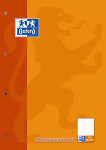 Oxford Klausurenblock - A4 - liniert mit breitem Rand links und Kopfzeile -  OPTIK PAPER® - 50 Blatt - - geleimt - 4-fach gelocht - Orange - 100061261_1100_1583237400