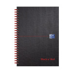 Oxford Black n' Red A5 Matt Hardback Wirebound Notebook Ruled 140 Page Black Scribzee-enabled -  - 100080154_1100_1678268345