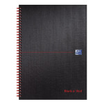 Oxford Black n' Red A4 Matt Hardback Wirebound Notebook Ruled 140 Page Black Scribzee-enabled -  - 100080173_1100_1678268364
