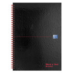 Oxford Black n' Red A4 Glossy Hardback Wirebound Notebook Ruled 140 Page Recycled Black Scribzee-enabled -  - 100080189_1100_1678275558