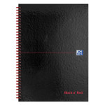Oxford Black n' Red A4 Glossy Hardback Wirebound Notebook 5mm Square Ruled 140 Page Black Scribzee-enabled -  - 100080201_1100_1678286412