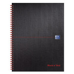 Oxford Black n' Red A4+ Matt Hardback Wirebound Notebook Ruled with Margin 140 Page Black Scribzee-enabled -  - 100080218_1100_1678286457