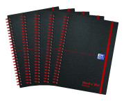Oxford Black n' Red A5 Poly Cover Wirebound Notebook Ruled 140 Page Recycled Black Scribzee-enabled -  - 100080221_1101_1677180503