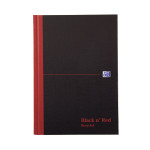 Oxford Black n' Red A5 Hardback Casebound Notebook Ruled 192 Pages Recycled Black -  - 100080430_1100_1678292639