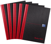 OXFORD Black n'Red gebundenes Notizbuch - A5 - 8mm liniert - 96 Blatt - Optik Paper® - Deckel aus stabilem Karton - schwarz/rot - 100080459_1101_1686089568