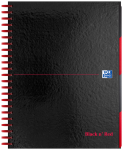 Oxford Black n' Red A4+ Glossy Hardback Wirebound Project Book Ruled with Margin 200 Page Black -  - 100080730_1100_1554292054