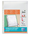 OXFORD PUNCHED POCKETS - Bag of 10 - A4 - Expandable - flaps - Polypropylene - 180µ - Embossed - Clear - 100080754_1100_1677234142