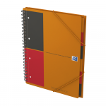 Oxford International Organiserbook - A4+ - 6 mm liniert - 80 Blatt - Doppelspirale - Polypropylene Cover - SCRIBZEE® kompatibel - Orange - 100100462_1300_1647348336