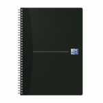 OXFORD Office Essentials Notebook - A4 – Blødt papomslag – Dobbeltspiral – Kvadreret 5x5 mm – 180 sider – SCRIBZEE®-kompatibel – Sort - 100100759_1100_1643295866