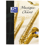OXFORD MUSIQUE CAHIER -  24x32cm - Couverture carte - Agrafé - Grands carreaux Seyès + Portées musicales - 48 pages - 100101475_1100_1686095875