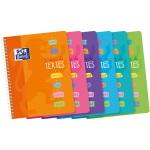OXFORD HOMEWORK NOTEBOOK - 17x22cm - Soft card cover - Twin-wire - Seyès Squares - 148 pages - Assorted colours - 100102226_1200_1709027283