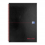 Oxford Black n' Red A4 Glossy Hardback Wirebound Notebook Ruled 140 Page Black Scribzee-enabled -  - 100103711_1100_1642772579