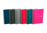 OXFORD Office Essentials Notebook - A5 – Blødt papomslag – Dobbeltspiral – Linjeret – 180 sider – SCRIBZEE®-kompatibel – Assorterede farver - 100103741_1400_1686155991