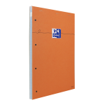 OXFORD Orange Notepad - A4+ - Gelamineerde Kaft - Geniet - Gelijnd - Geruit 5mm - 80 Vel - SCRIBZEE® Compatible - Oranje - 100106283_1300_1686152219