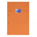 OXFORD Orange Notepad - A4+ - Stapled - Coated Card Cover - 5mm Squares - 160 Pages - SCRIBZEE® Compatible - Orange - 100106284_1100_1631695595