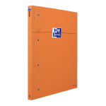 OXFORD Orange Notepad - A4+ - Side-Stapled - Coated Card Cover - Seyès - 160 Pages - SCRIBZEE Compatible - Orange - 100106288_1300_1685150720