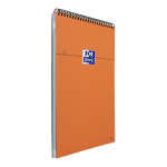 OXFORD Orange Notepad - A4+ - Twin-wire - Coated Card Cover - 5mm Squares - 160 Pages - SCRIBZEE Compatible - Orange - 100106297_1300_1685150731