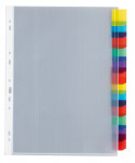 OXFORD kunststof venstertabbladen met gekleurde tabs - A4 - 12 tabs - onbedrukt - 11 gaats - kleurloos - 100204555_1100_1577450868