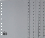 OXFORD kunststof tabbladen - A4 - 100 tabs - bedrukt 1-100 - 11 gaats - grijs - 100204663_1100_1676970084