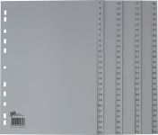OXFORD intercalaires plastique - A4 - 100 onglets - imprimé 1-100 - 11 trous - gris - 100204663_1100_1686107317