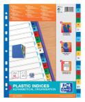 OXFORD Intercalaires couleurs plastique - A4+ - 20 onglets - Imprimé A-Z - 11 Trous - Assortis - 100204733_1101_1677165432