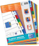 OXFORD Intercalaires couleurs plastique - A4 - 12 onglets - Imprimé 1-12 - 11 Trous - Assortis - 100204769_1101_1610014967