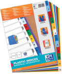 OXFORD Intercalaires couleurs plastique - A4 - 12 onglets - Imprimé 1-12 - 11 Trous - Assortis - 100204769_1101_1677183568