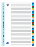OXFORD gekleurde kunststof tabbladen - A4 - 31 tabs - bedrukt 1-31 - 11 gaats - assorti - 100204790_1100_1686107181