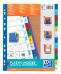 OXFORD Intercalaires couleurs plastique - A4+ - 12 onglets - Imprimé 1-12 - 11 Trous - Assortis - 100204813_1100_1586858289