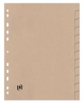 OXFORD Touareg Intercalaires Carton - A4 - 12 onglets - Non imprimé - 11 Trous - Beige - 100204955_1100_1686107055