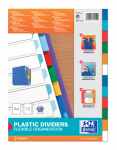 OXFORD Intercalaires couleurs plastique - A4 - 12 onglets - Non imprimé - 11 Trous - Assortis - 100205067_1101_1586514112