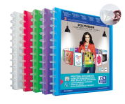 OXFORD POLYVISION DISPLAY BOOK REMOVABLE POCKETS - A4 - 20 Variozip pockets - Polypropylene - Assorted colors - 100205598_1400_1686108344
