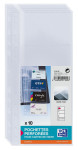 POCHETTES PERFOREES OXFORD ELEGANCE - 15X26,5 - Sachet de 10 - Polypropylene - Recharge de pochettes pour classeur porte-cartes de visite Elégance - Incolore - 100206990_1100_1676971286