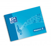 OXFORD MUSICA Libreta grapada - 4º - Tapa blanda - Grapada - Pentagramas 2 mm - 20 Hojas - AZUL - 100302790_1100_1559318974