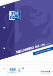 OXFORD CLASSIC Recambio - A4 - Paquete hojas sueltas - Pauta 3,5 con margen - 100 Hojas - LILA - 100430211_1100_1648640282