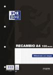 OXFORD CLASSIC Recambio - A4 - Paquete hojas sueltas - Milimetrado con margen - 100 Hojas - NEGRO - 100430212_1100_1584091598