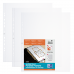 OXFORD PUNCHED POCKETS - Bag of 25 - A3 - Portrait format - Polypropylene - 120µ - Embossed - Clear - 400005480_1100_1607427108