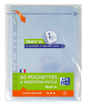 OXFORD Quick'in PUNCHED POCKET - Bag of 50 - A4 - Polypropylene - 50µm - Smooth - Clear - 400008916_1100_1686165482